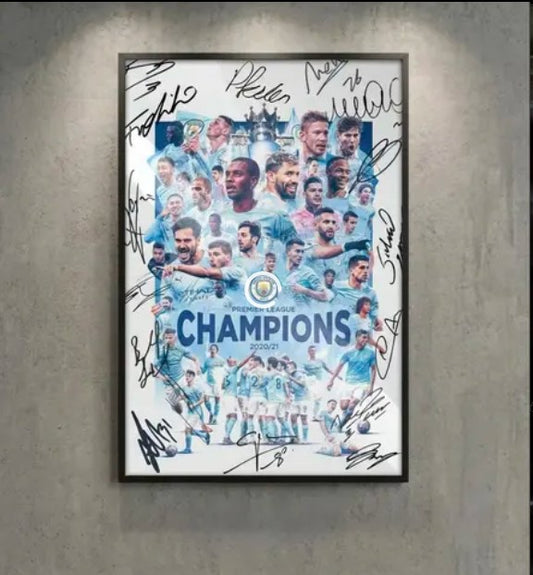 Manchester City | Signed Champions Edition Poster